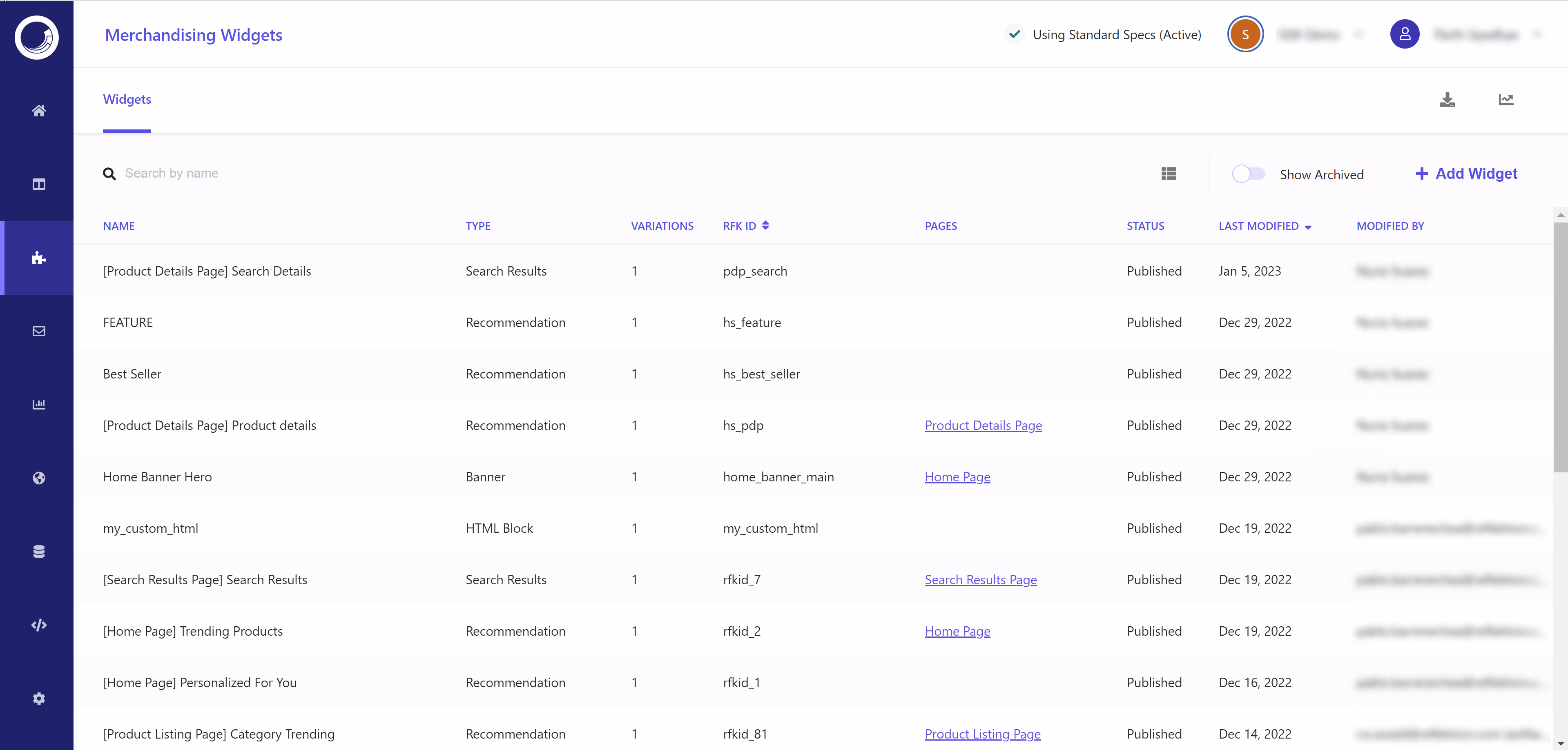 Screenshot of Merchandising Widgets for step-by-step guide on migrating from Sitecore to Webflow