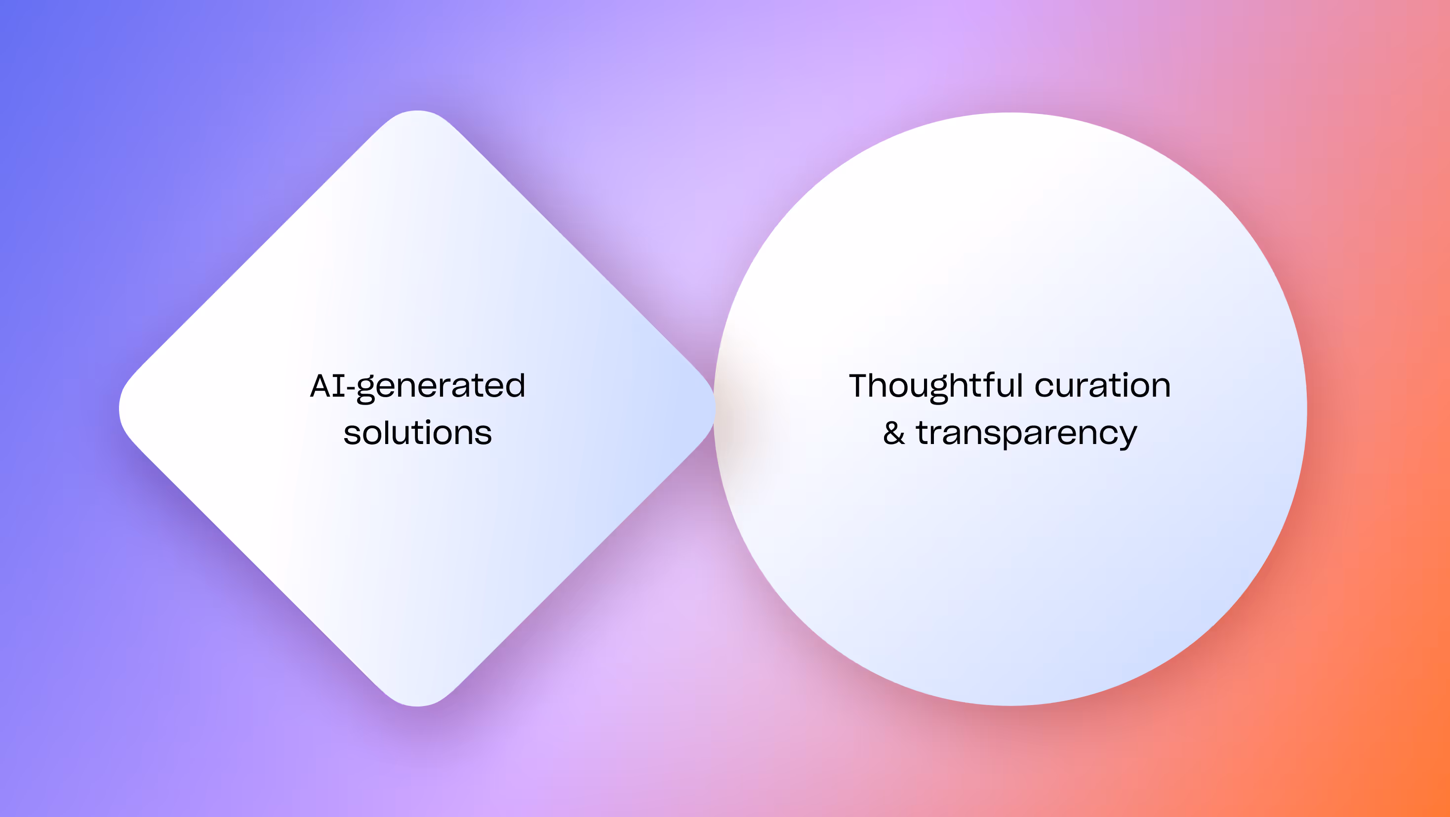 Image showing AI-generated solutions connecting with thoughtful curation and transparency. For use in an article about how Figma's new AI tools are changing the future of web design.