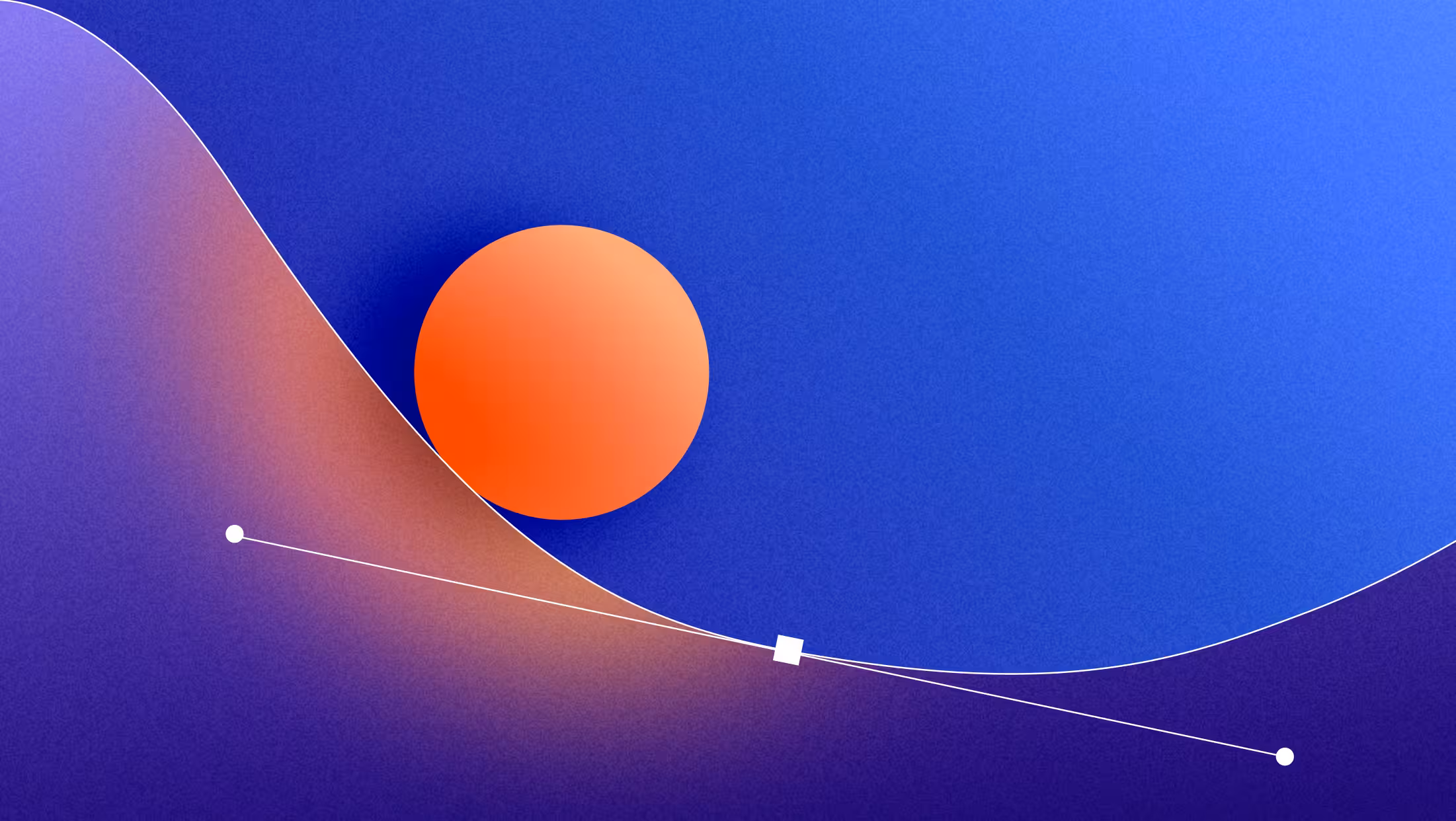 Image shows a graphic circle rolling down a hill to depict motion graphics in support of an article about using motion graphics for better UX.