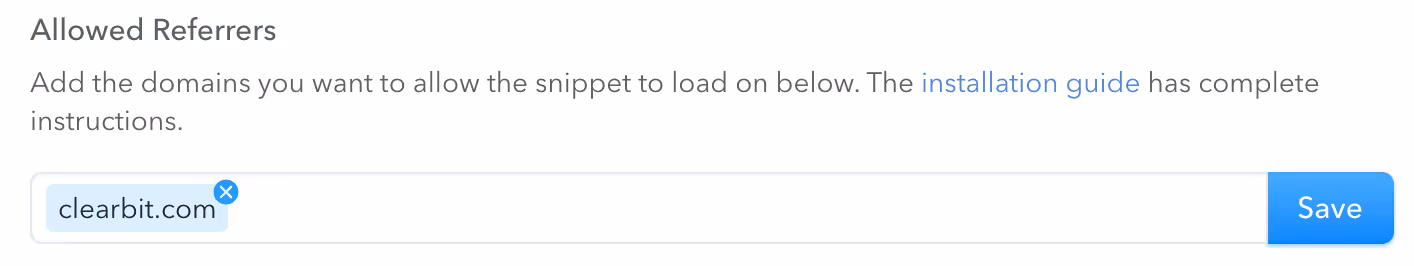 Screenshot showing how to allow referrers in Webflow