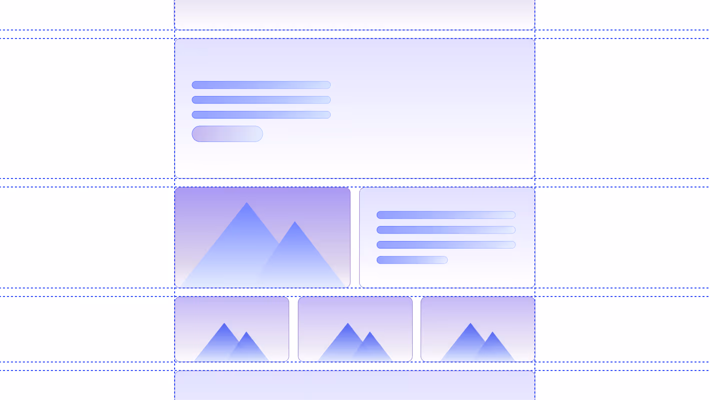 Illustration of a bento-box-style wireframe.