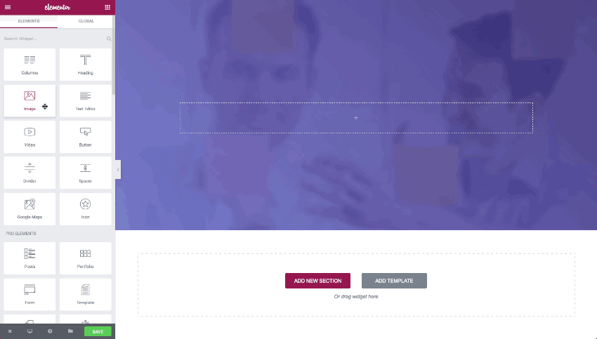 Webflow visual designer canvas showing drag-and-drop page building