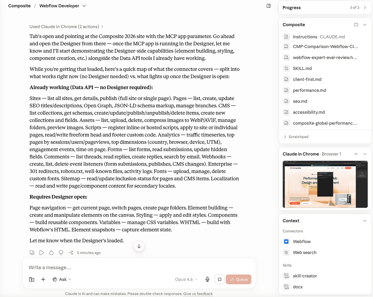 Webflow native SEO settings panel showing page-level metadata and sitemap controls