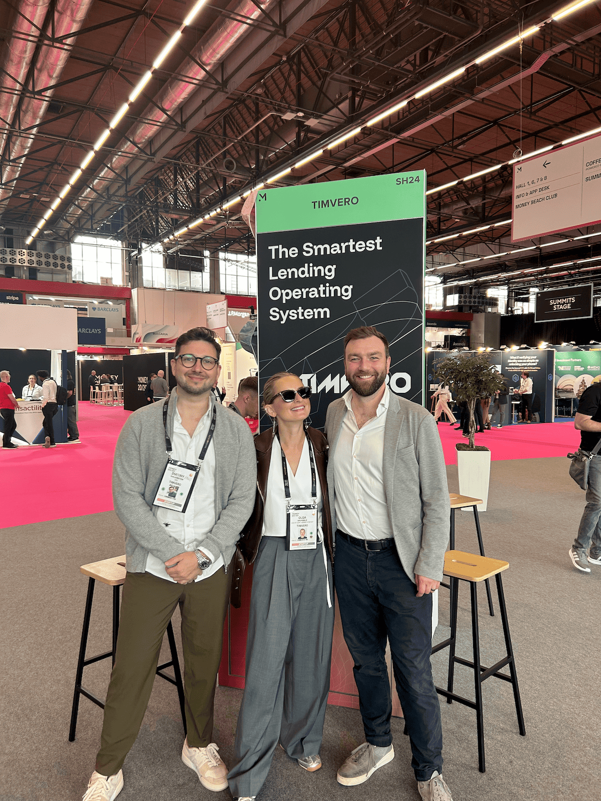 CEO Dmitriy Wolkenstein, Head of Business Development Olga Archibald with Partners on Money 2020 in Amsterdam