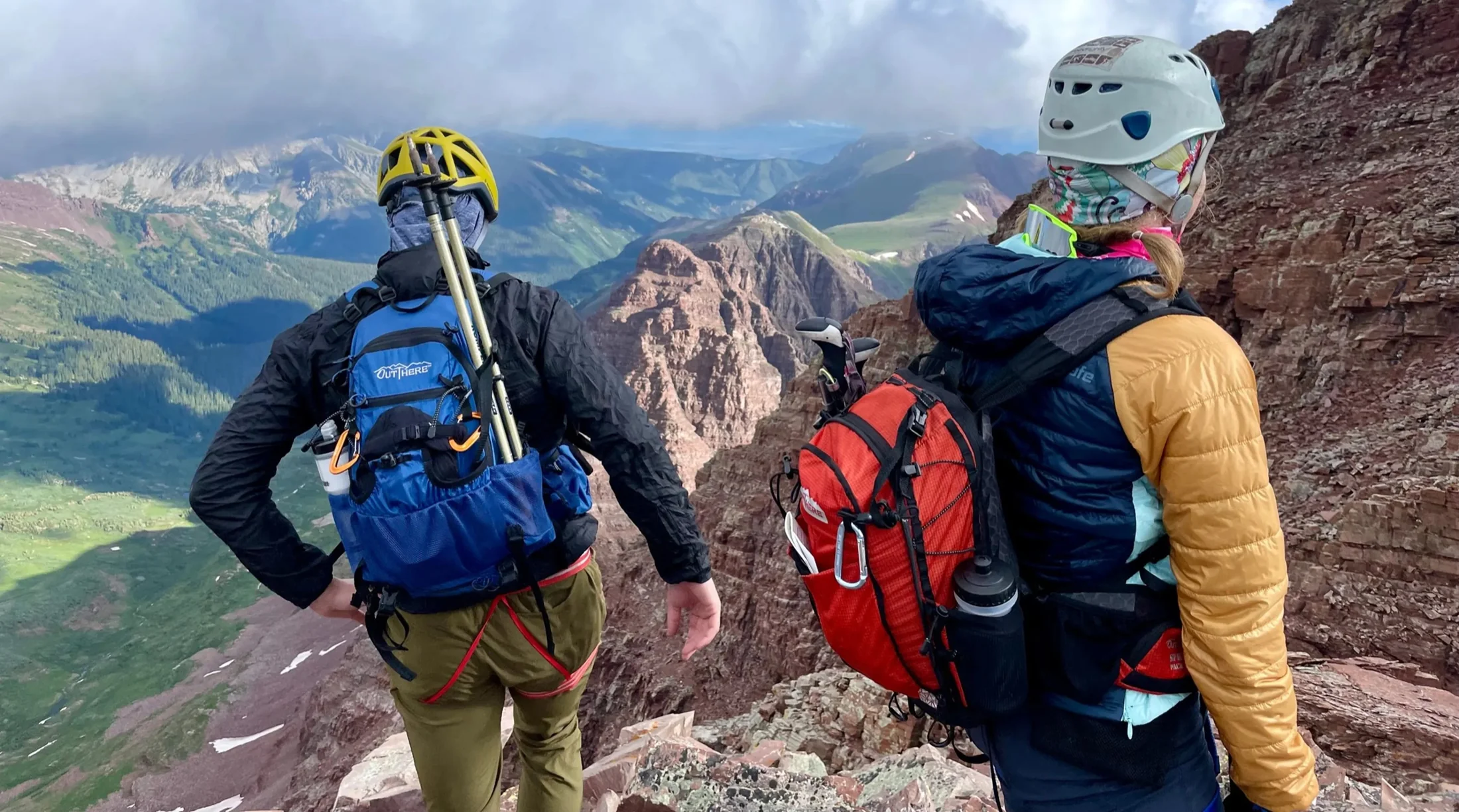 OutThere USA ergonomic shoulder strap detail on adventure backpack