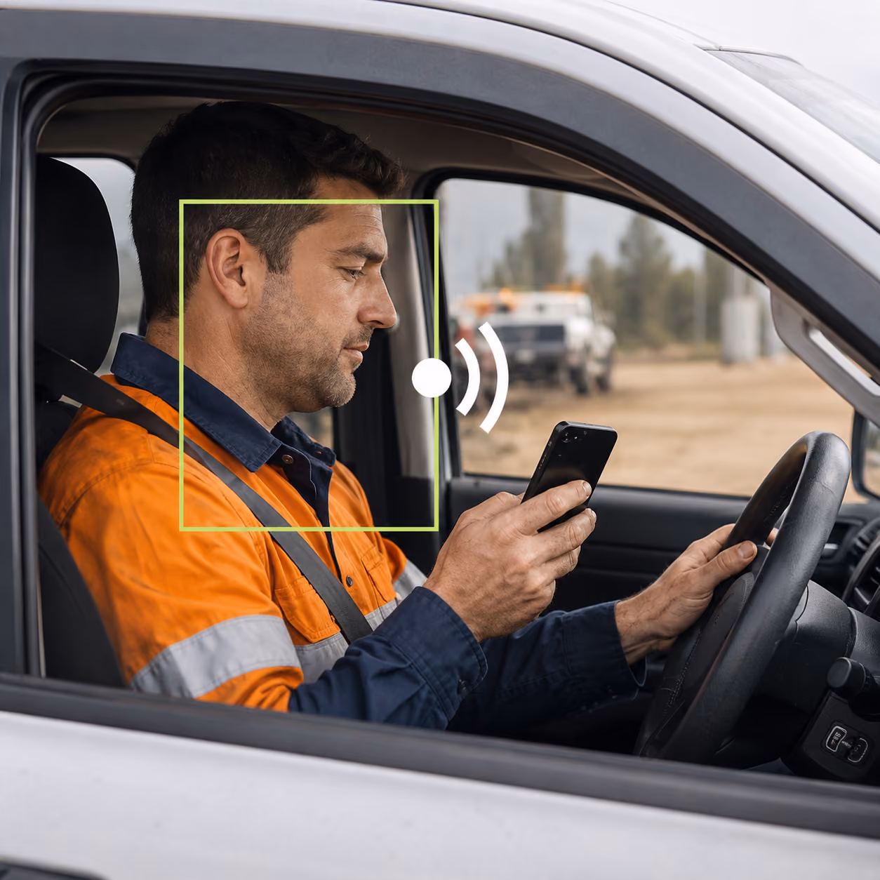fleet driver safety event being captured in a vehicle
