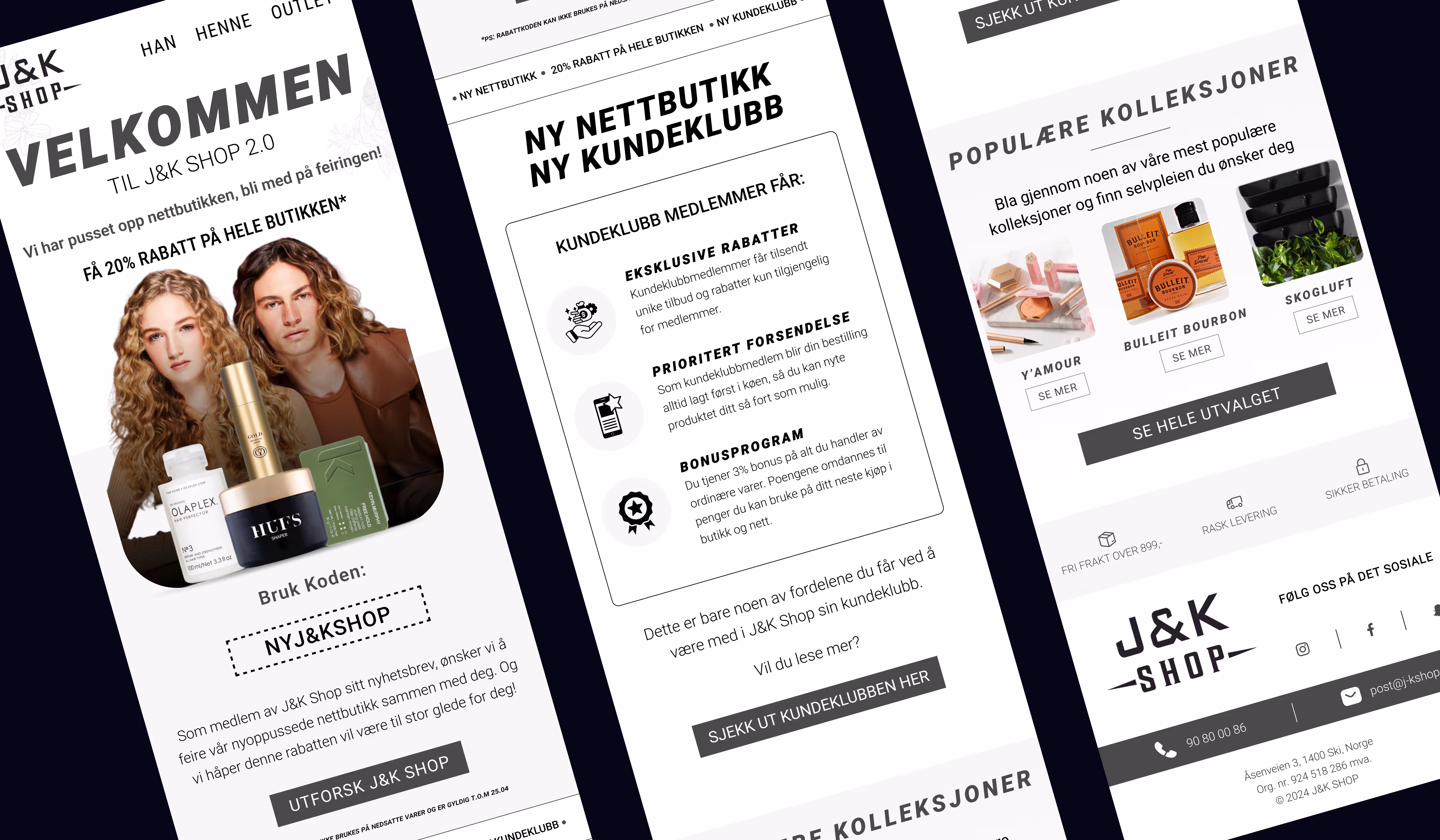 E-postkampanje for J&K Shop
