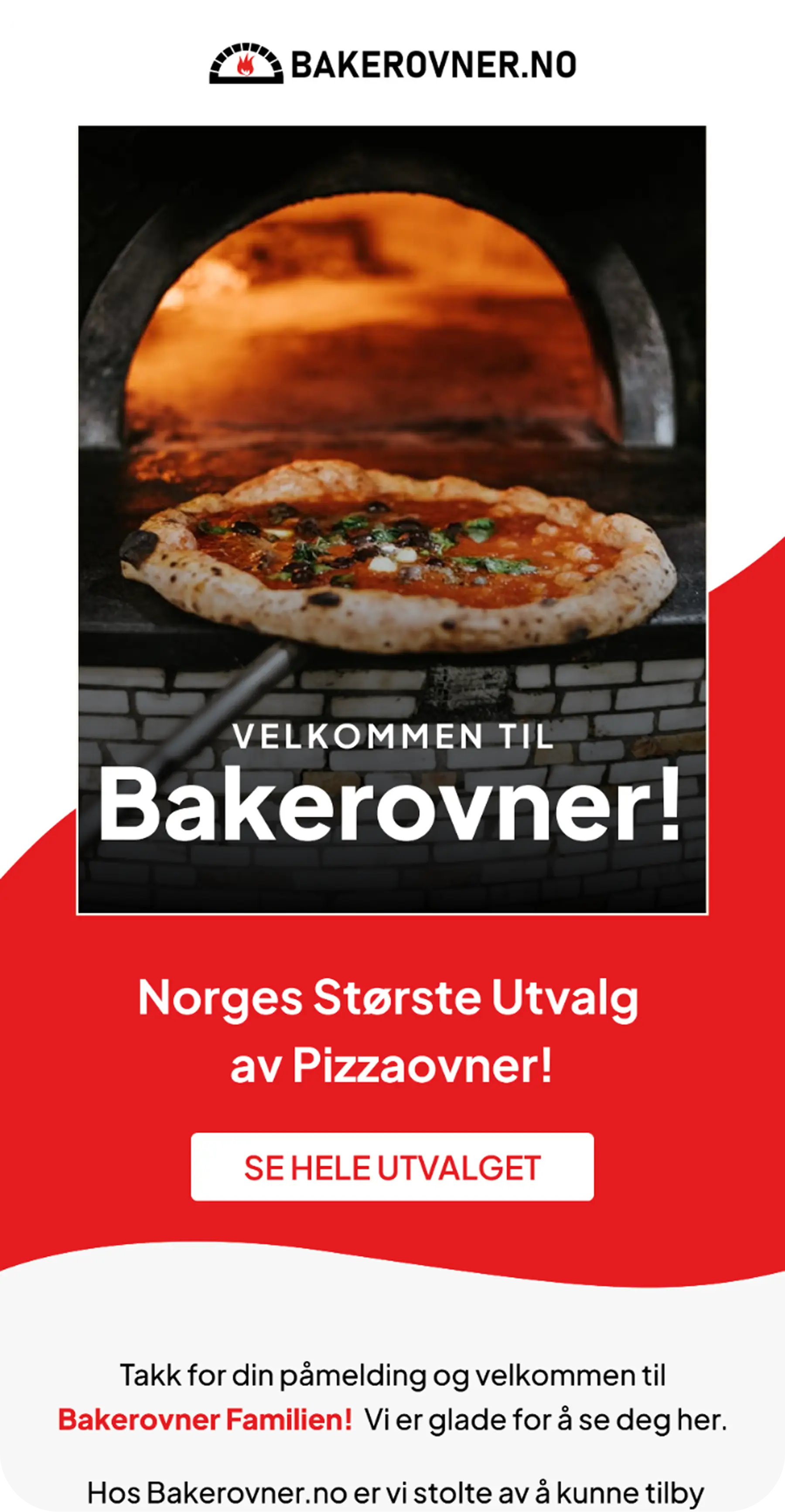 E-postdesign for Bakerovner.no - pizzaovner og bakeutstyr