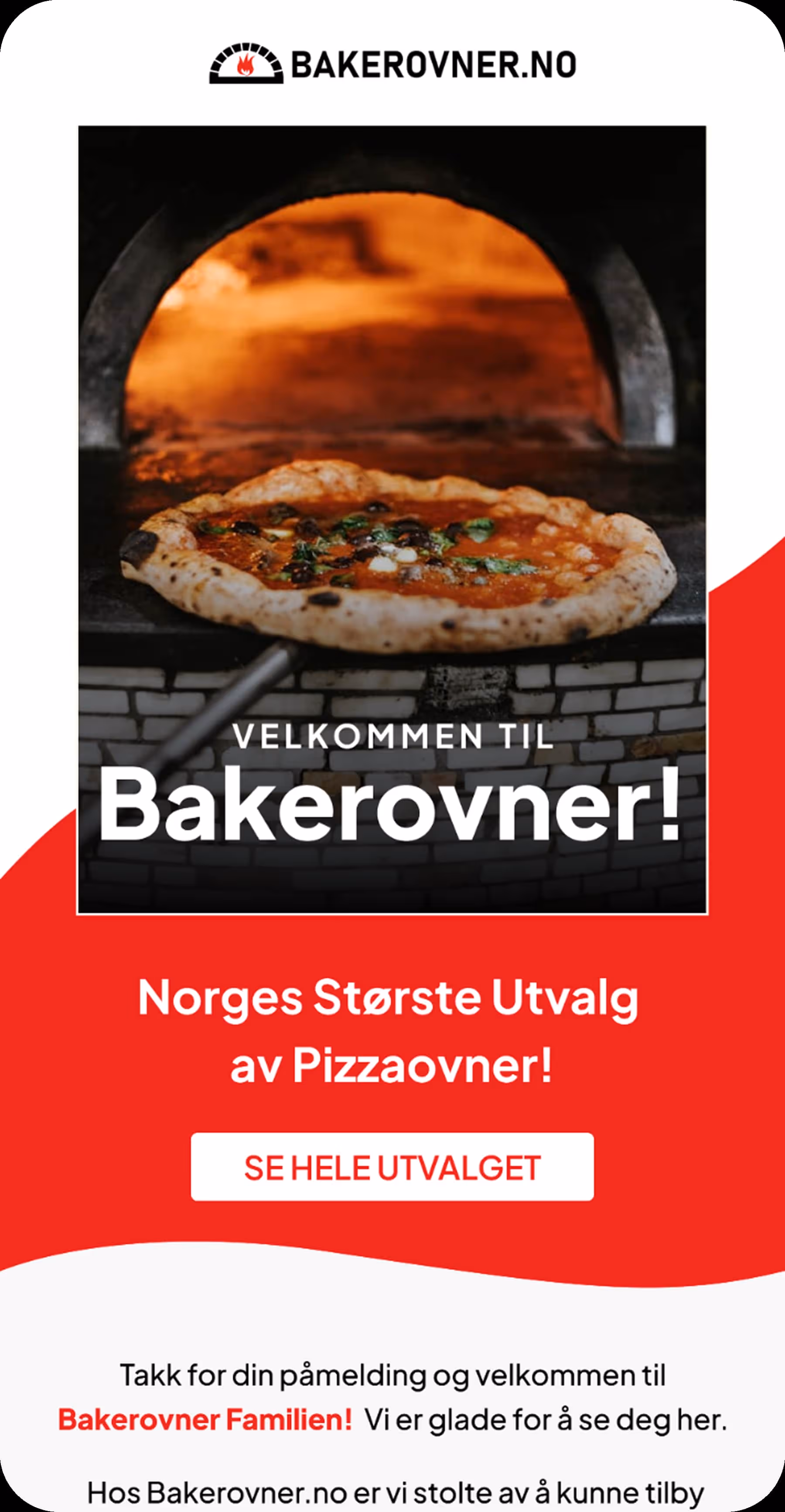 E-postdesign for Bakerovner.no - pizzaovner og bakeutstyr