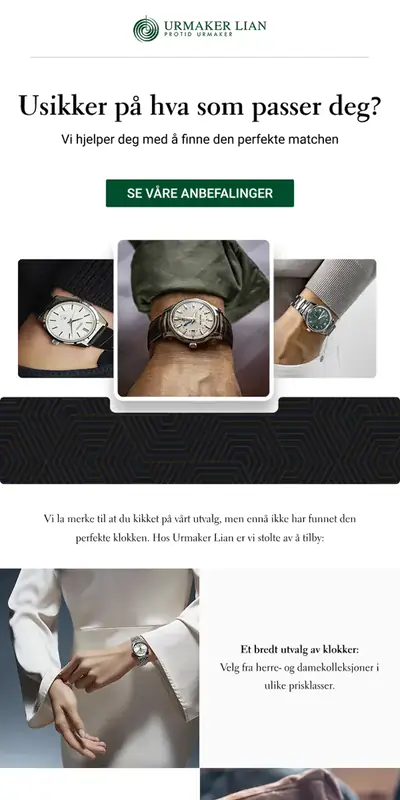 Forlatt handlekurv e-post eksempel