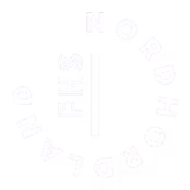 Hvit Nordhordland Folkehøgskole logo.