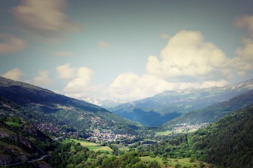 Paysage vu pendant un vol en parapente avec Air Tarentaise