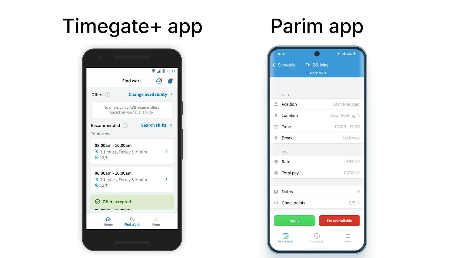 parim vs timegate app