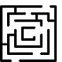White circular pie chart icon divided into five triangular segments on black background.
