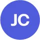 Blue circle with white initials JC in the center.