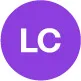 Purple circle with white initials LC in the center.