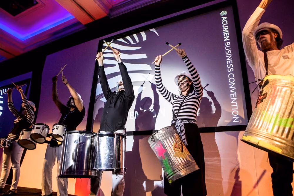 Drummers performing at the Acumen Business Convention.