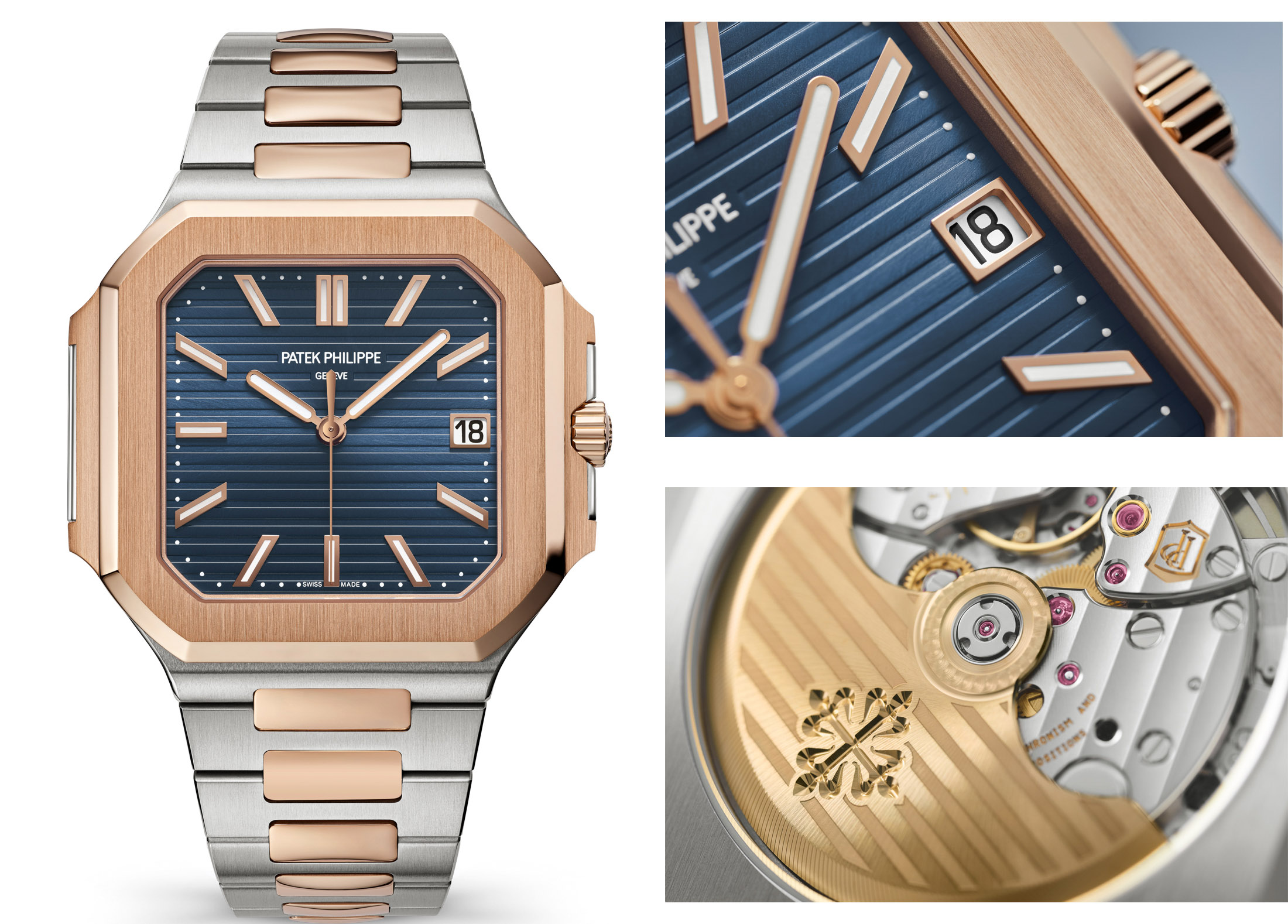 La Patek Philippe Cubitus en or rose et acier.