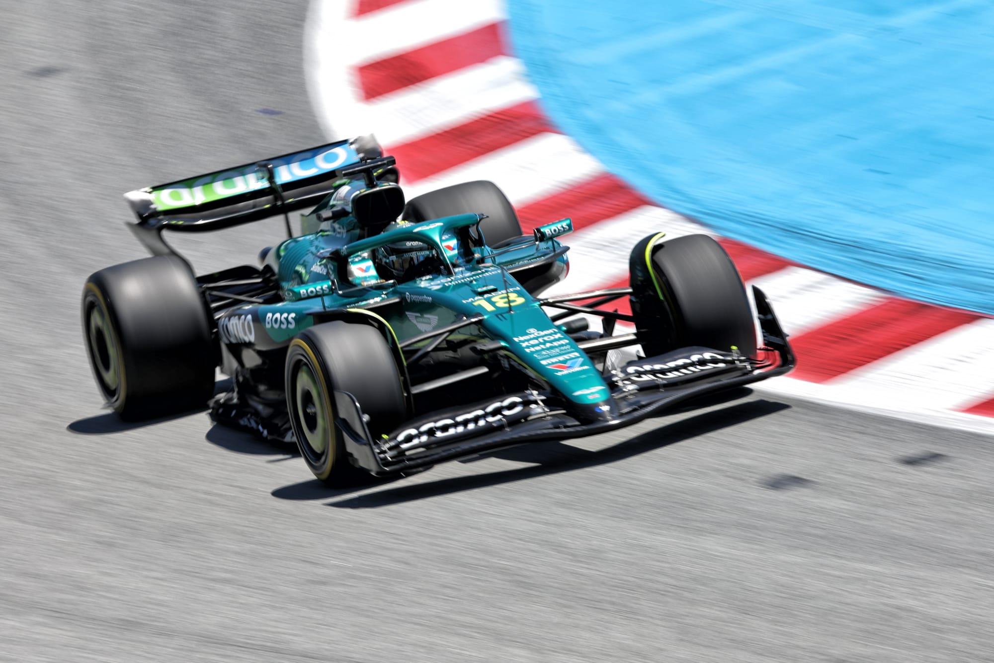 Lance Stroll durant le test après sa blessure récente