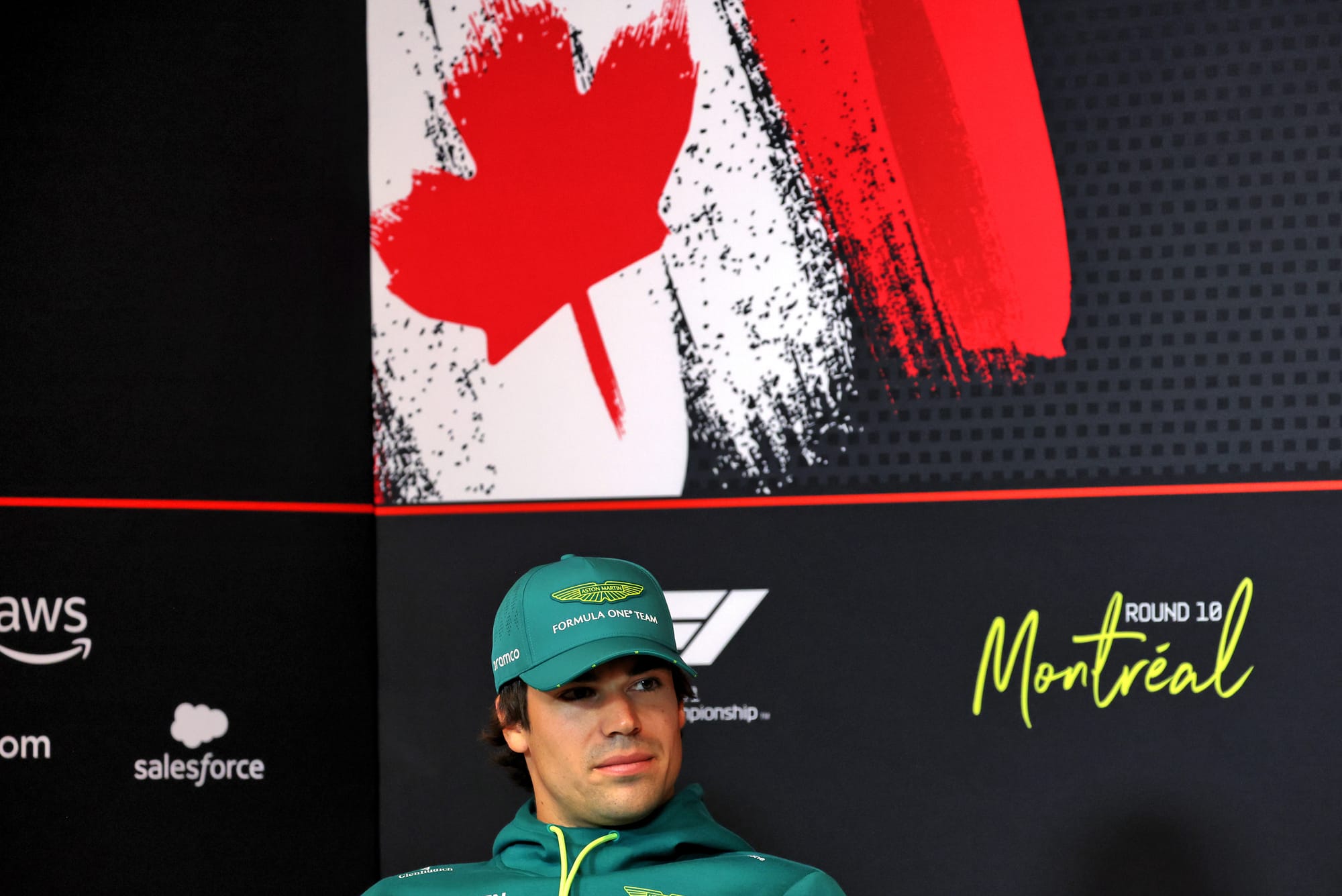 Lance Stroll en conférence presse sur sa blessure