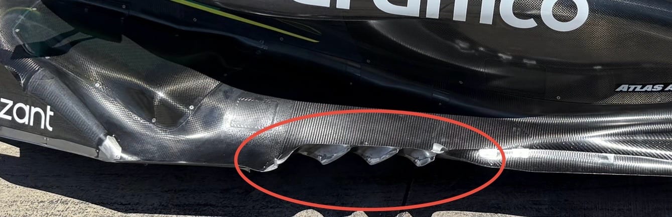 Détail des vortex générés sous la voiture Aston Martin