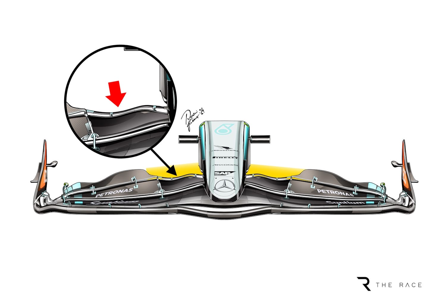 Optimisation des flux sous le plancher Aston Martin : illustration technique