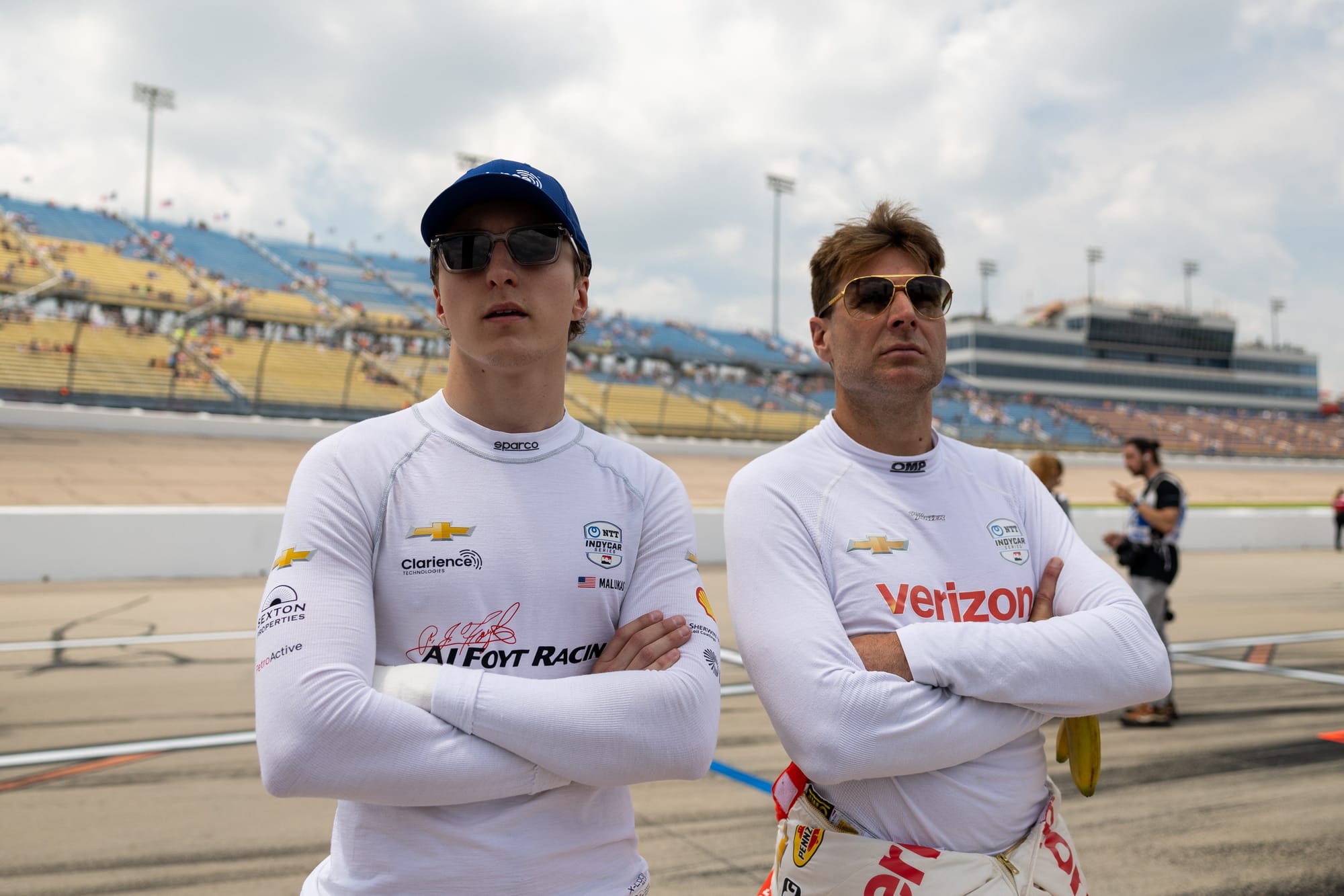 David Malukas et Will Power lors d'une course IndyCar