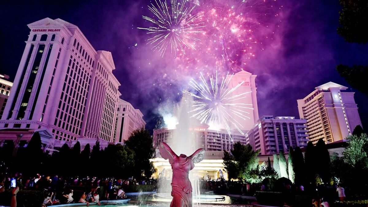 Feu d’artifice sur le Strip de Las Vegas