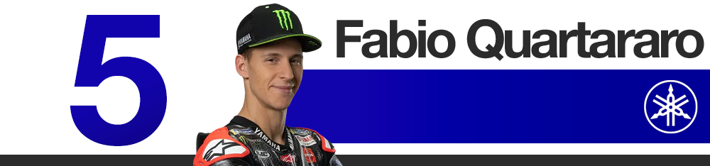 Classement des pilotes MotoGP 2025 : Yamaha (Fabio Quartararo)