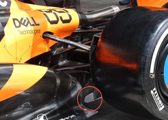 Vue d’une ouverture du plancher proche du diffuseur en F1 2026