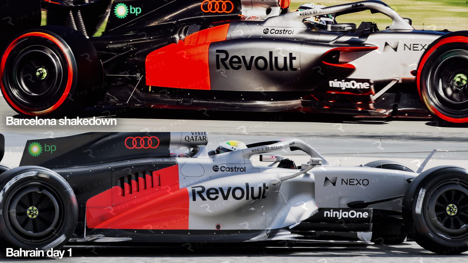 Comparaison des sidepods d’Audi : version initiale et évolution vue aux essais de Bahreïn