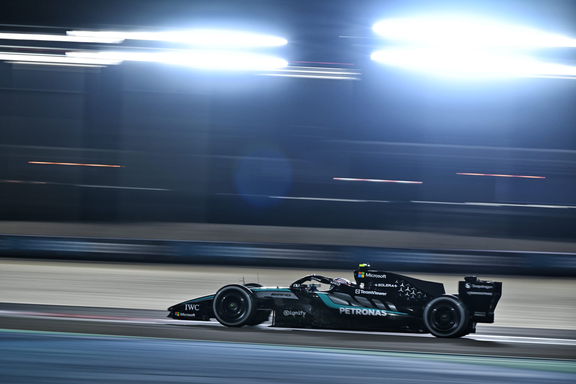 Mercedes solide en rythme lors du test F1 2026 à Bahreïn