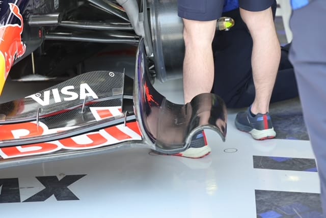 Détail des endplates d’aileron avant : solution Red Bull (F1 2026)