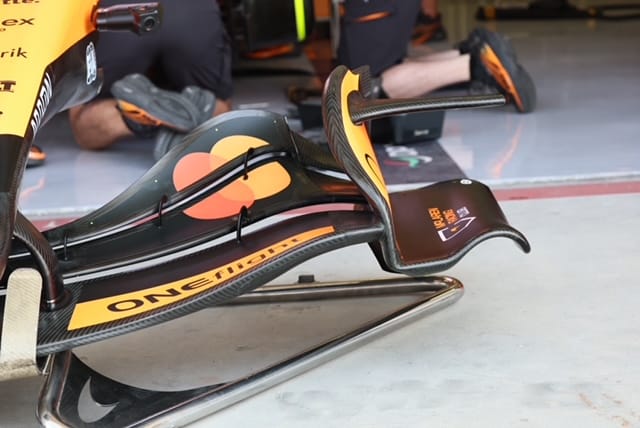 Détail des endplates d’aileron avant : solution McLaren (F1 2026)