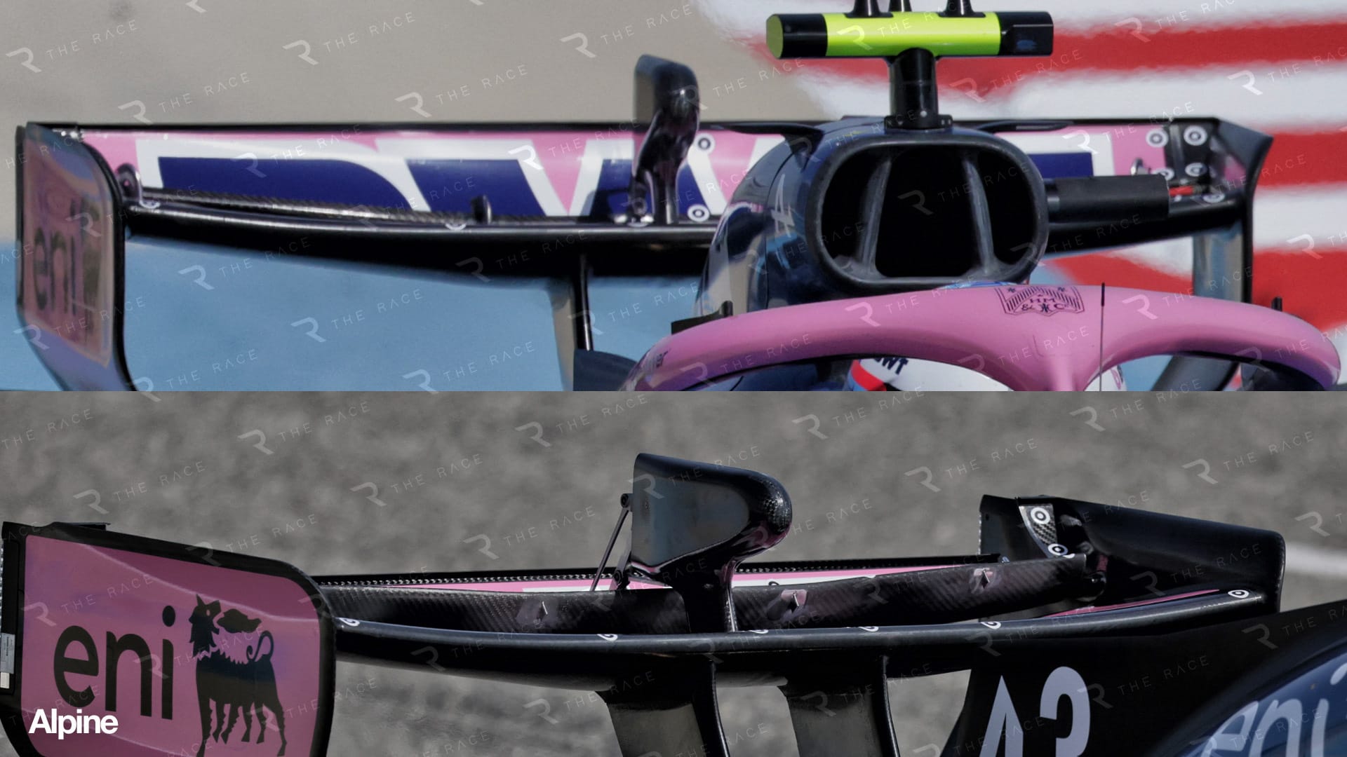 Aileron arrière : configuration Alpine avec volets abaissés