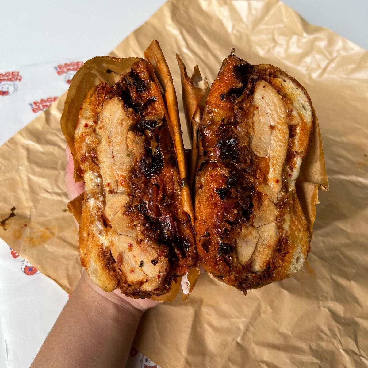 Bagel au poulet frit coréen