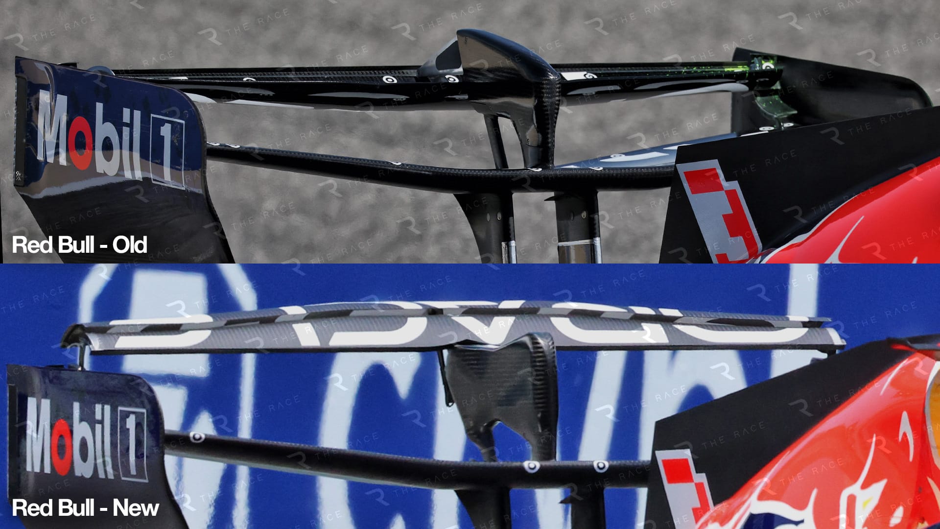 Comparaison de l’aileron arrière Red Bull à Miami