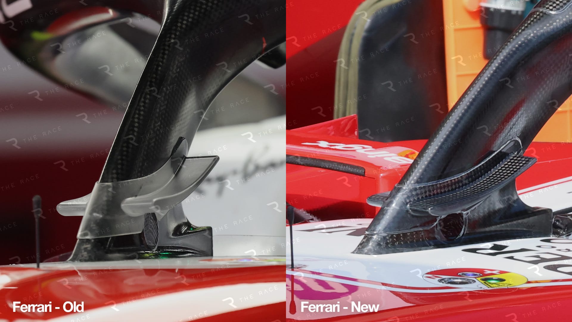 Comparaison des winglets de halo Ferrari à Miami