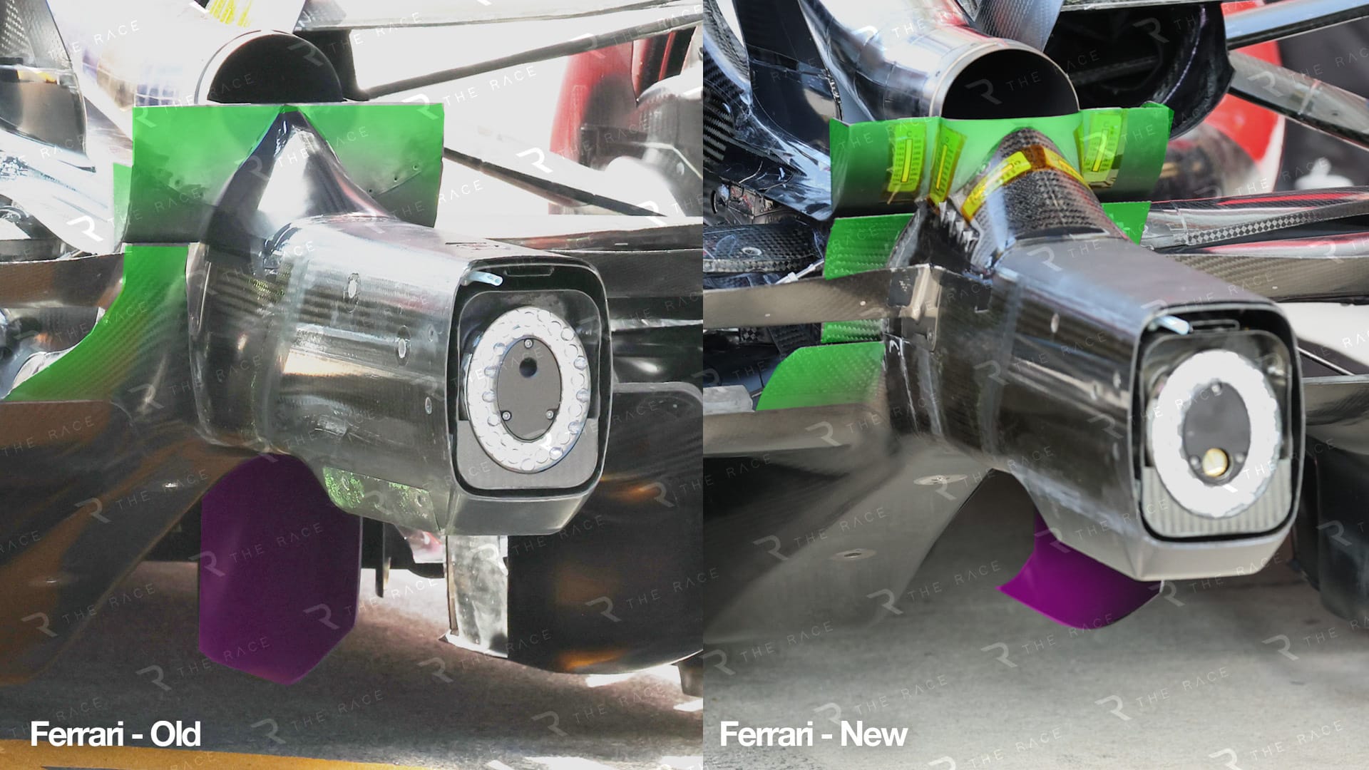 Comparaison : modifications autour du diffuseur et sous la crash box