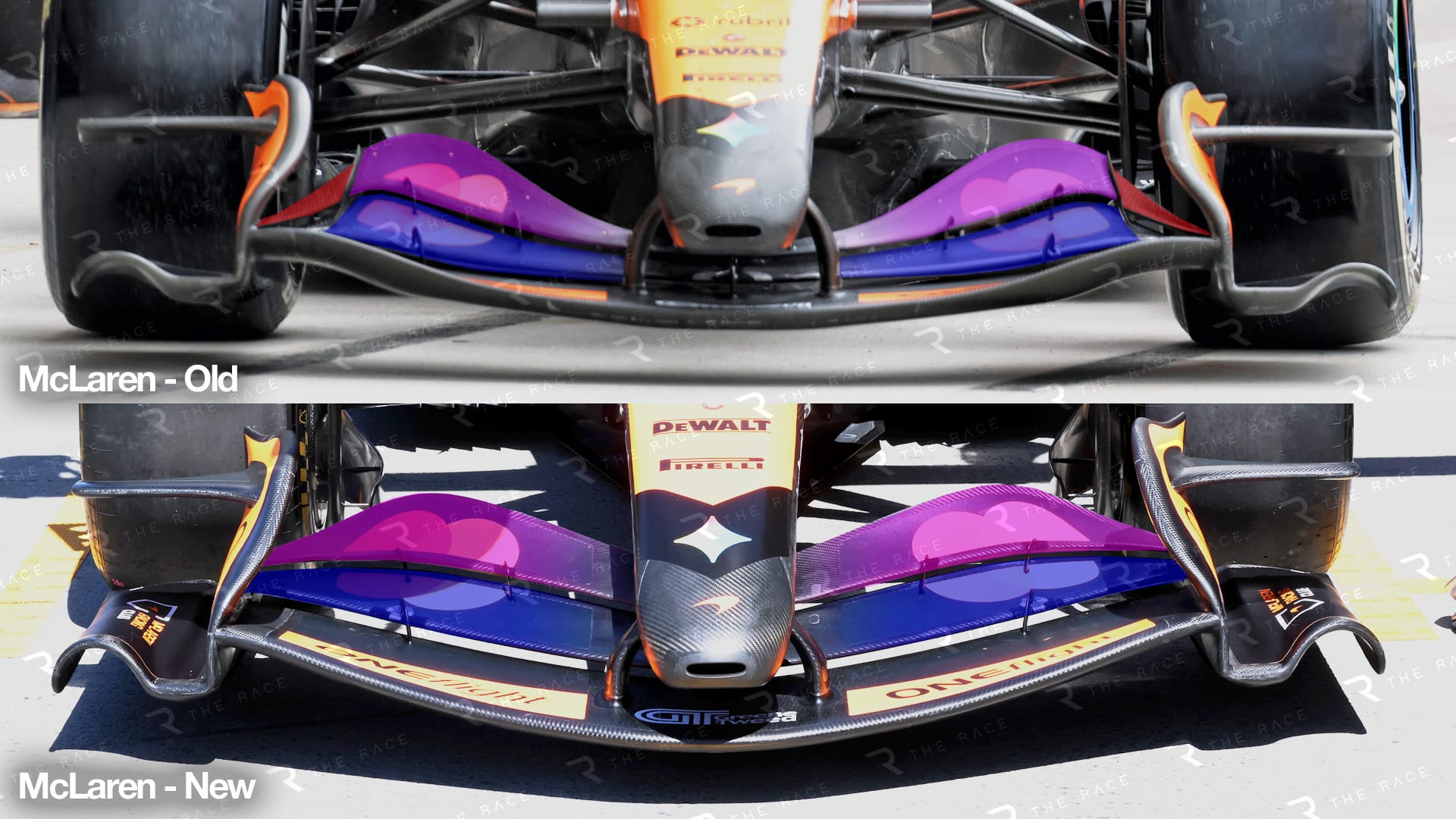 Comparaison de l’aileron avant McLaren au Canada