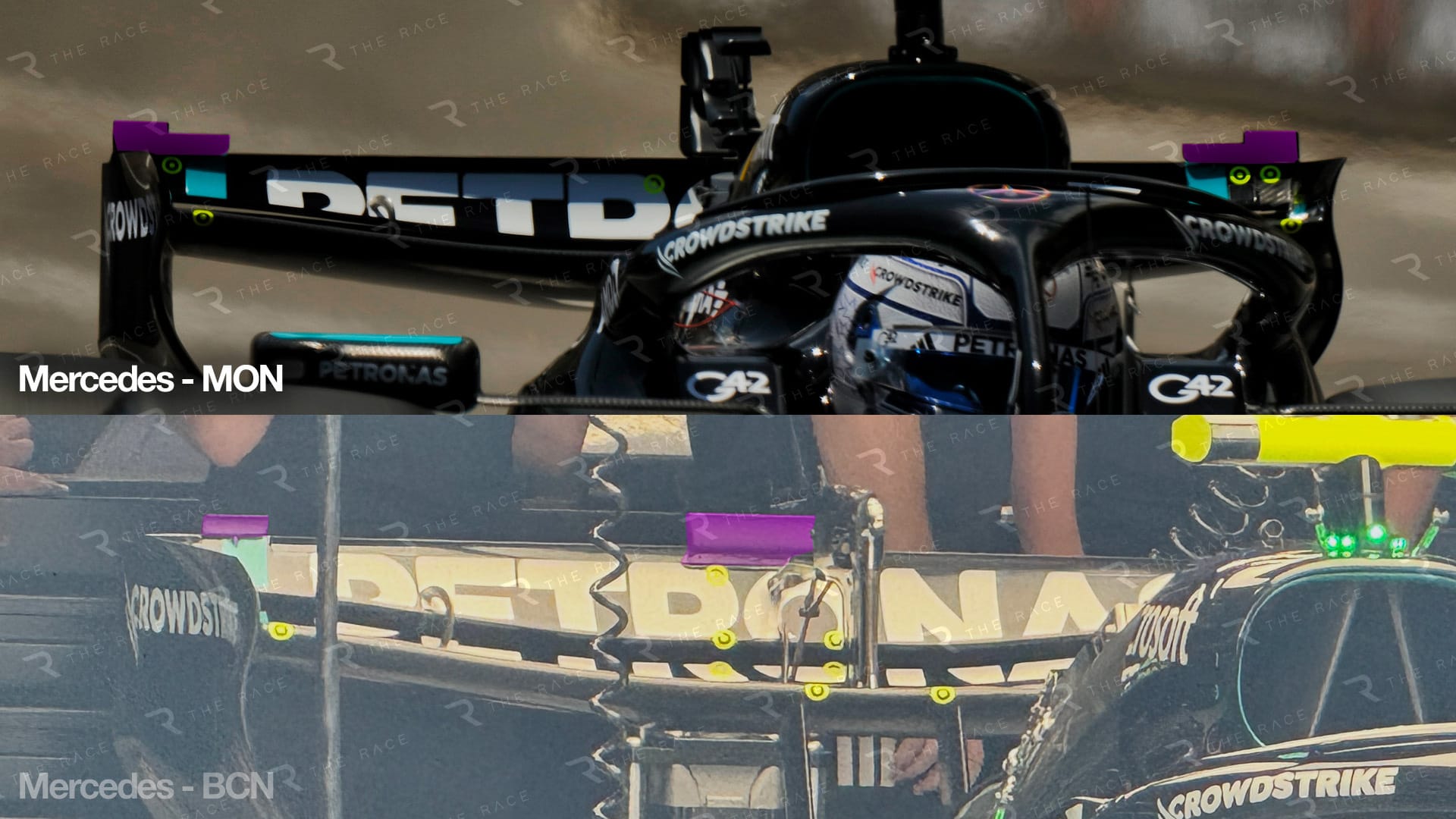 Comparatif des winglets Mercedes à Barcelone