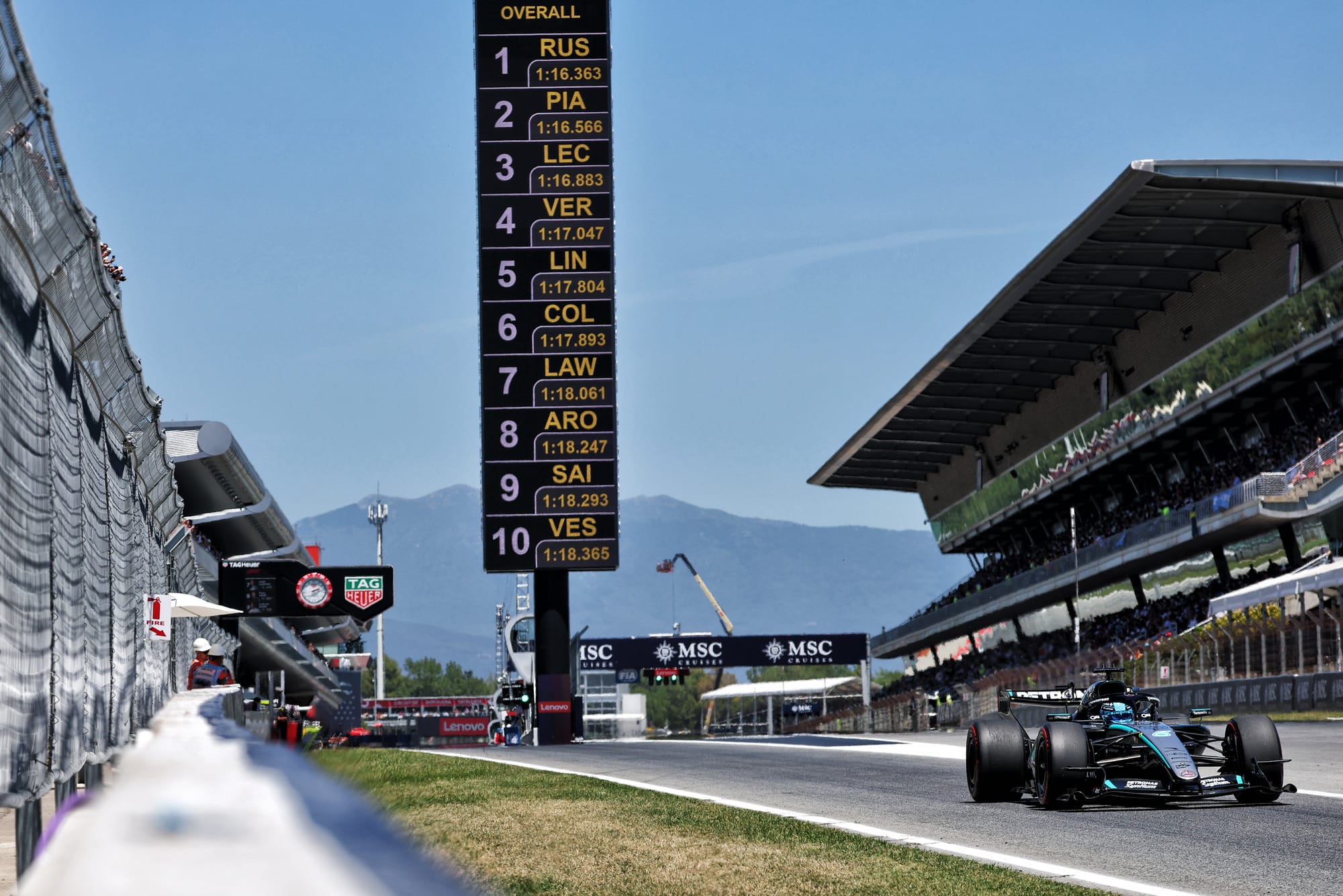 F1 Barcelone 2026 : George Russell signe le meilleur temps des EL1 devant Piastri et Leclerc