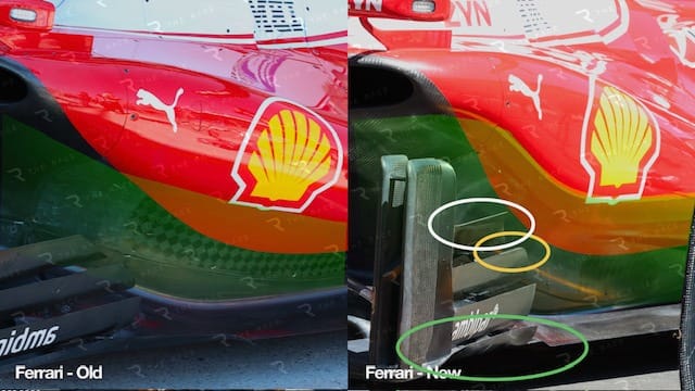 Zone pontons et déviateurs Ferrari 2026 : profil externe modifié
