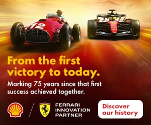 Visuel Shell Motorsport sur la collaboration technique avec Scuderia Ferrari HP