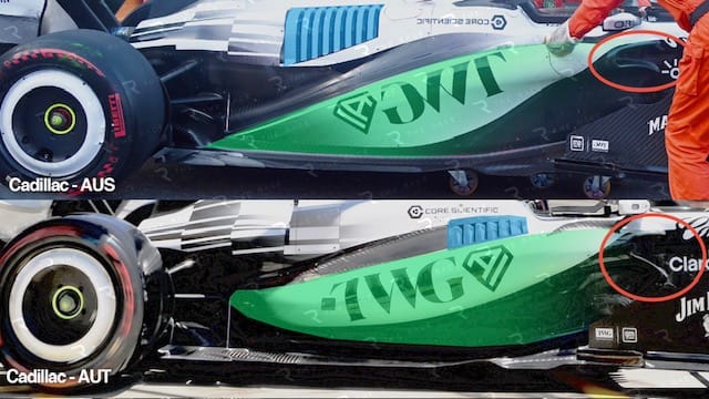 Augmentation des entrées de refroidissement des pontons sur la Cadillac F1 2026