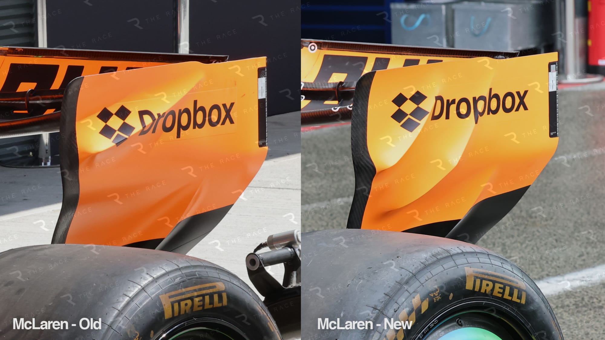 Comparaison de l’endplate d’aileron arrière McLaren avec sa solution nervurée