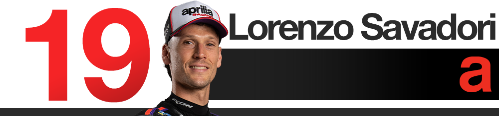 Infographie Aprilia : classement des pilotes au Grand Prix d'Aragon 2026 (Lorenzo Savadori)