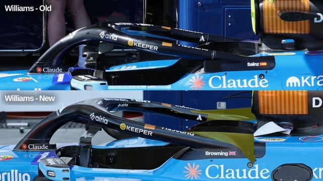 Williams : petites ailettes ajoutées sur le bord de fuite du halo