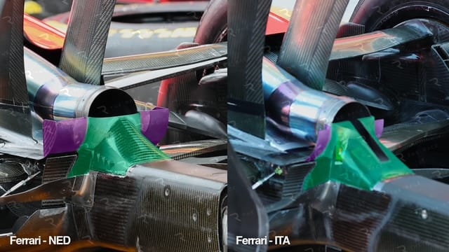 Ferrari : modification du bloqueur de direction des gaz d’échappement avec ouverture centrale