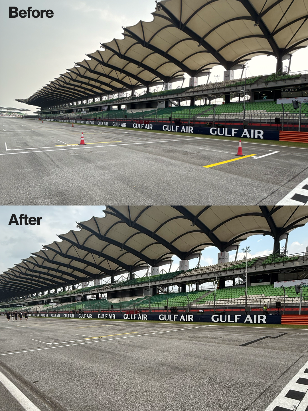 Grille de départ de Sepang après correction de la position de la pole